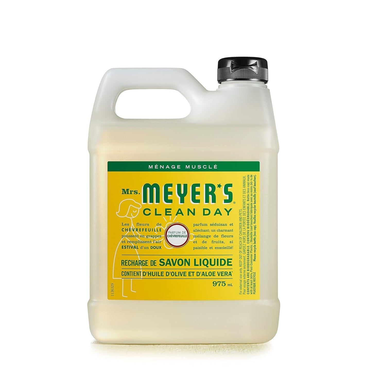 Mrs. MEYER'S Clean Day Liquid Hand Soap Refill, Cruelty Free and Hand Wash Made with Essential Oils, Honeysuckle Scent, 975 ml Beauty & Personal Care Mrs. MEYER'S