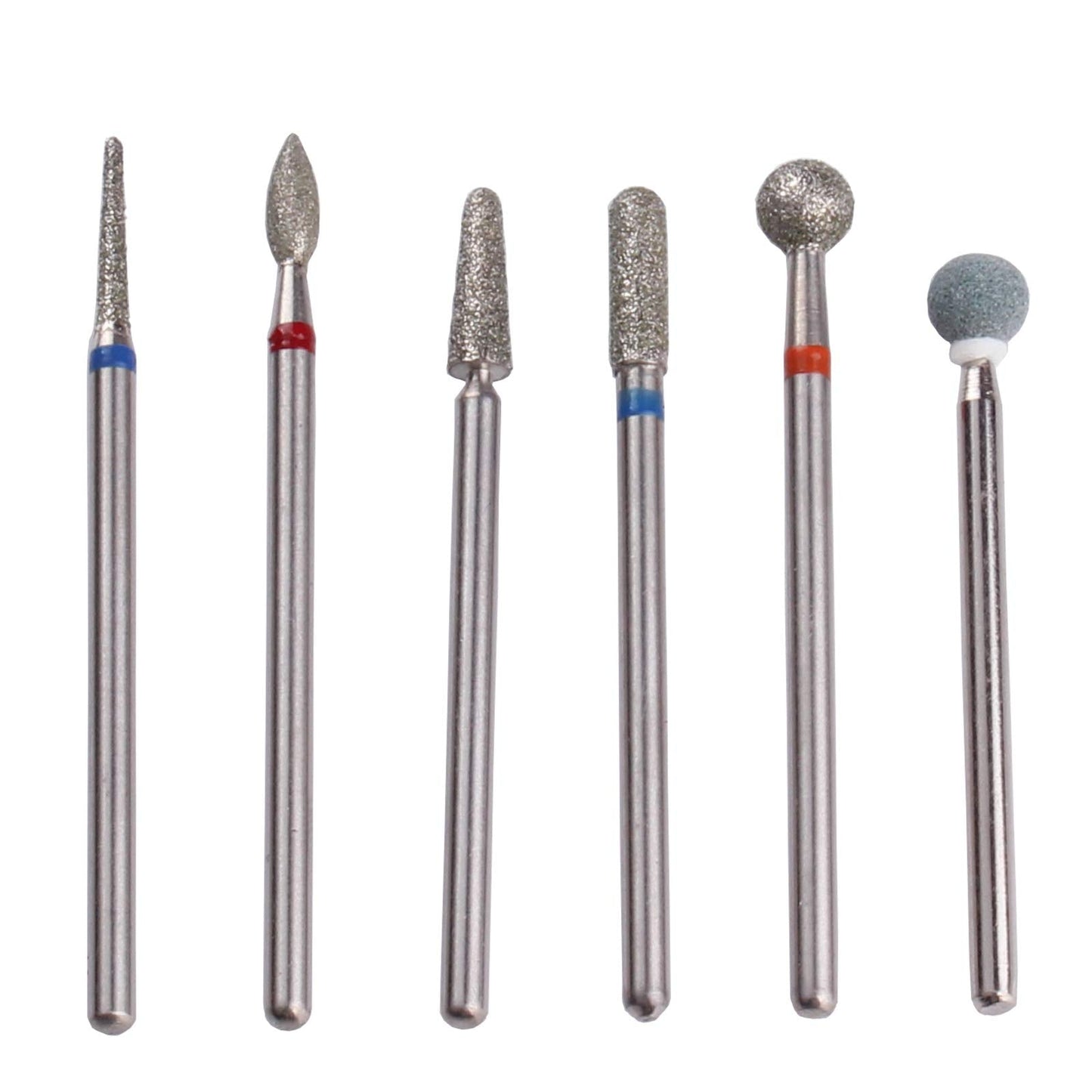 MZCMSL Russian Cuticle Drill Bit Set with Case,6pcs Cuticle Remover Bits (Needle,Ball,Flame,Cylinder,Tapered),Diamond Nail Bit Stone Bit Beauty & Personal Care MZCMSL