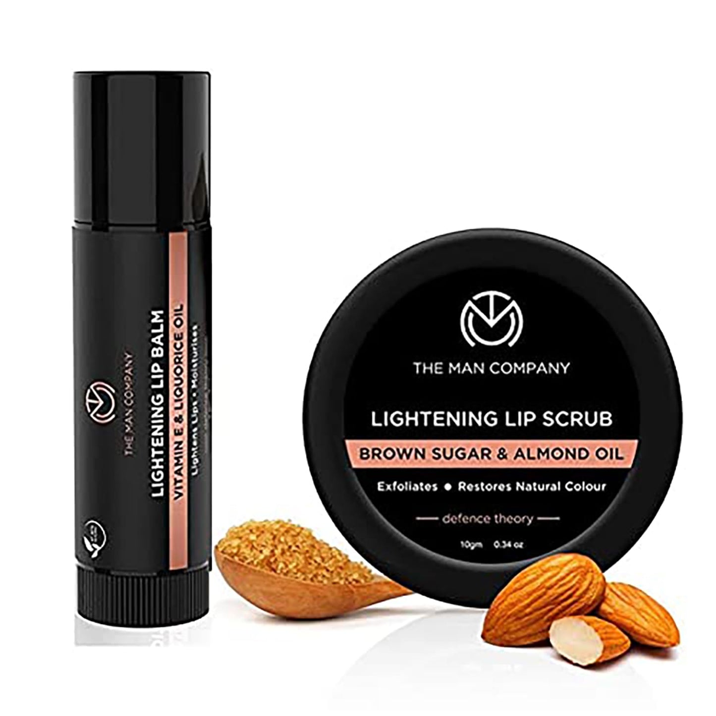 The Man Company Lip Care Combo Lip Scrub & Lip Balm for Dry/Chapped Lips - Lightening & Brightening Dark Lips - Damaged Lips - Soft, Supple Beauty and Personal Care The Man Company
