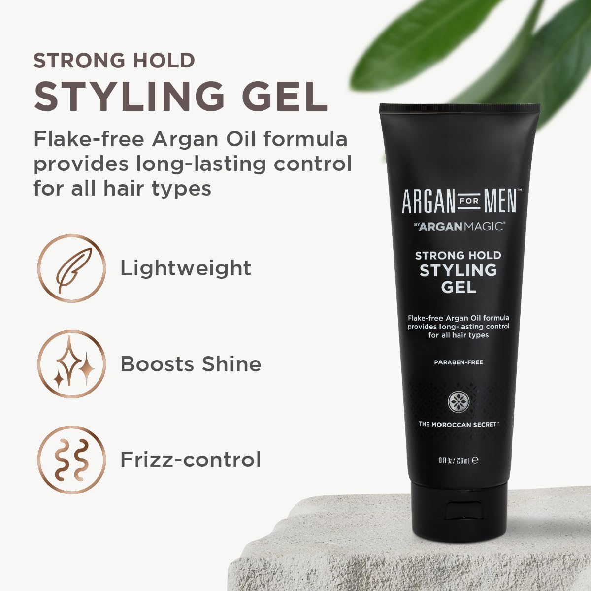 Argan Magic Strong Hold Styling Gel - Flake-Free Argan Oil Formula for Superior Hold and Long-lasting Control | Paraben Free, (8 Fl Oz) Beauty & Personal Care Argan Magic