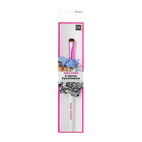 KISS Ruby Kisses Premium C Curve Eyeshadow Cosmetic Brush, Professional Quality Cruelty Free Make-Up Tool with Soft 100% Synthetic Bristles Beauty & Personal Care Ruby Kisses