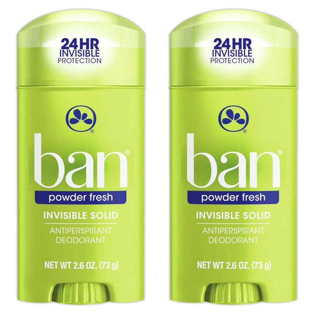 Ban Invisible Solid Deodorant for Women and Men, Shower Fresh, 24-hour Antiperspirant, 2.6 Ounce (2 Pack) Beauty and Personal Care Ban