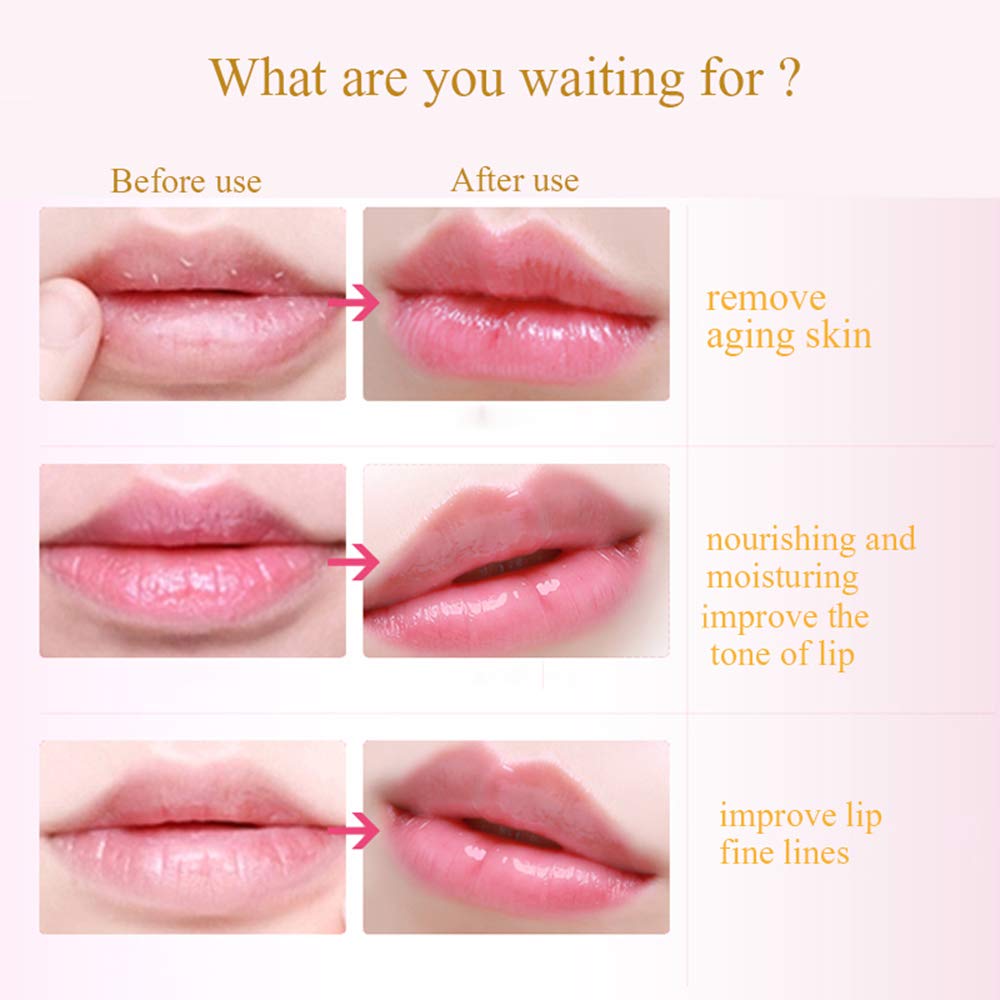 Felico Lip Mask, 30PCS Collagen Crystal Pink Care Gel Pads, Moisturizing Anti-Wrinkle Anti-Aging Firm Hydrate Lips, Remove Dead Skin Fine Lines Beauty & Personal Care Felico