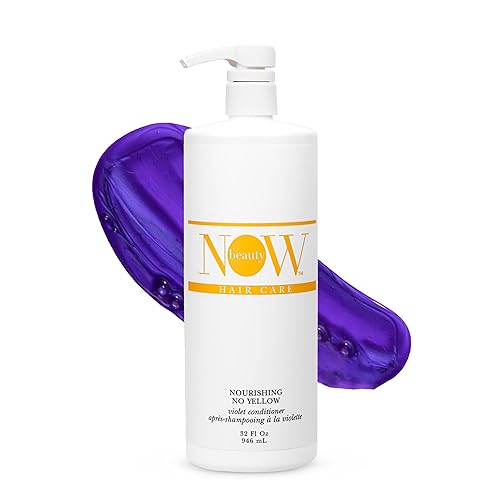NOW BEAUTY Nourishing No Yellow Violet Conditioner - Deep Conditioner for Color - Treated Hair - Adds Texture & Shine to Hair - Vegan - Color Safe Beauty & Personal Care NOW BEAUTY