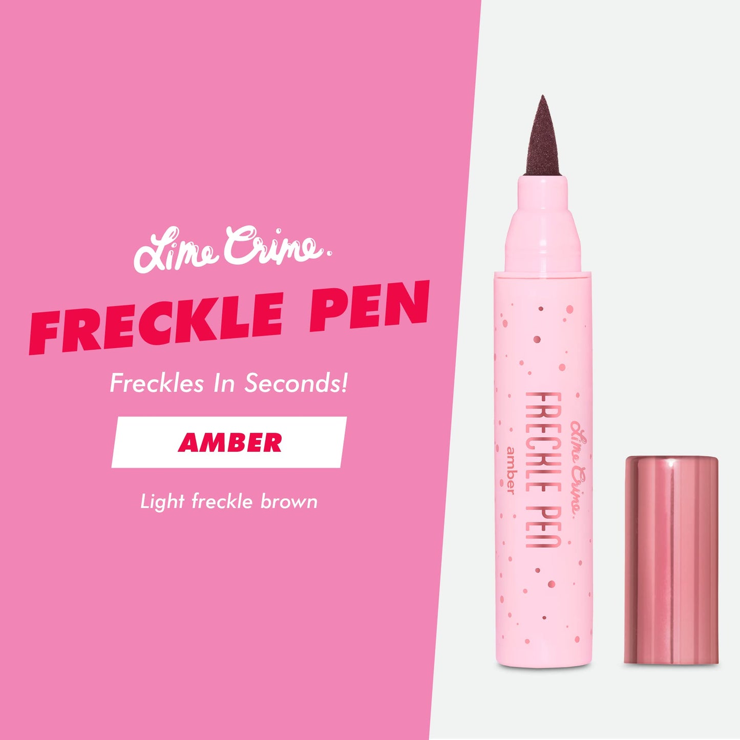 Lime Crime Freckle Pen, Amber (Freckle Brown) - Lightweight Buildable Makeup with Felt Tip Applicator for Natural Look - Long-Lasting Beauty & Personal Care Lime Crime