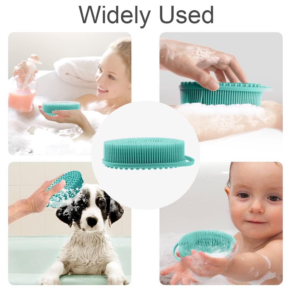 Silicone Body Scrubber, Exfoliating Silicone Body Shower, Silicone Loofah 2 in 1 Bath and Shampoo Brush, Body Scrubber Shower Cleaning Exfoliating Beauty and Personal Care Bsofing