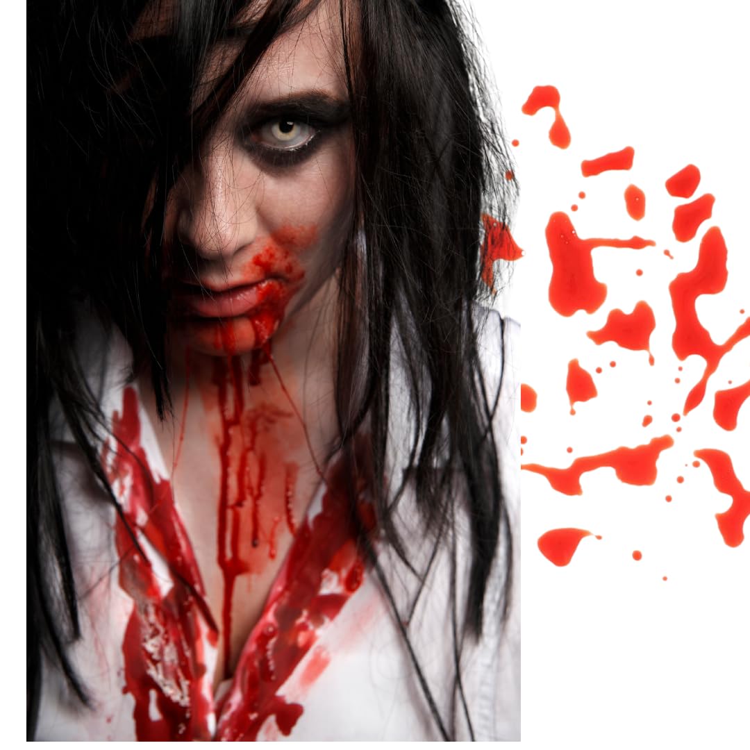 Red Blood Gel - 1 Fl Oz - Create THICKER, Gooey Blood Effects, Perfect for Vampire Bites, Decarying Zombie Skin, SFX Wounds and Open Gashes Beauty & Personal Care Liquid Latex Fashions