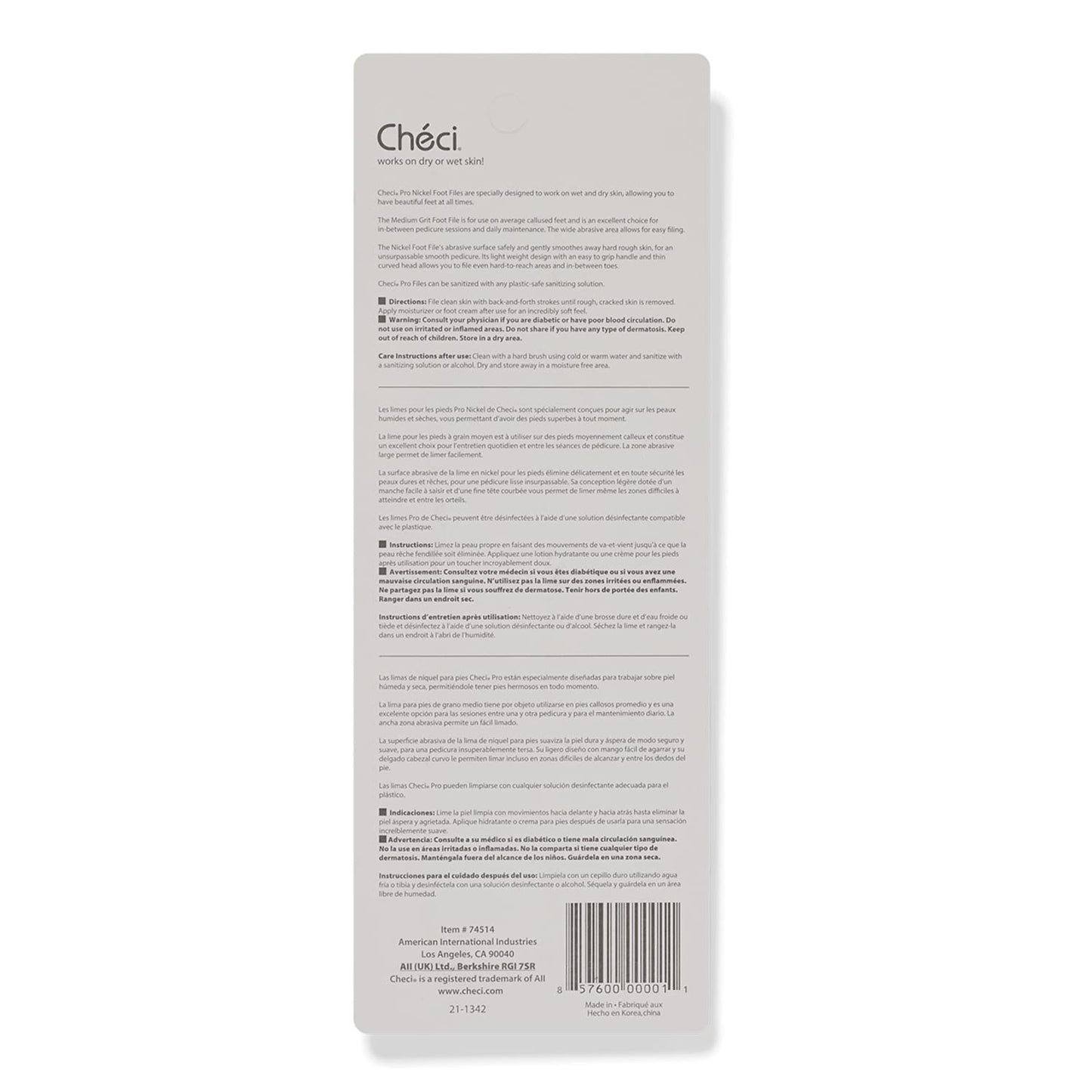 Checi Beige Foot File Medium CH-702CI Beauty & Personal Care Checi