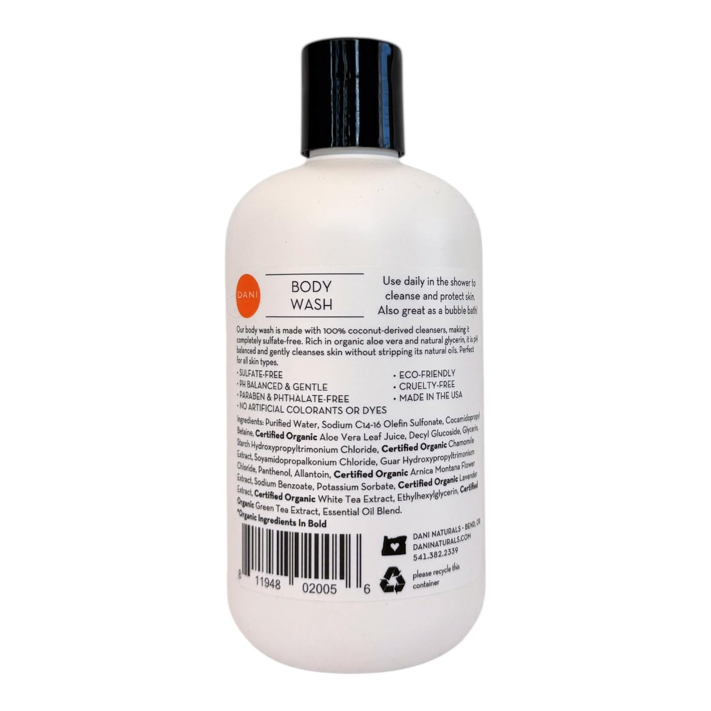 DANI Naturals Grapefruit Ginger Body Wash, Vegan, Sulfate-Free, Made with Organic Ingredients, 12 fl oz Beauty & Personal Care DANI