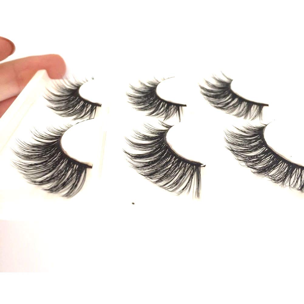 Sunniess Hair Imported Korea Fiber Faux Mink False Eye lashes Handmade Reusable Long Cross Volume Dramatic Lashes Natural Look Makeup Thick Black Fake Beauty & Personal Care Sunniess Hair