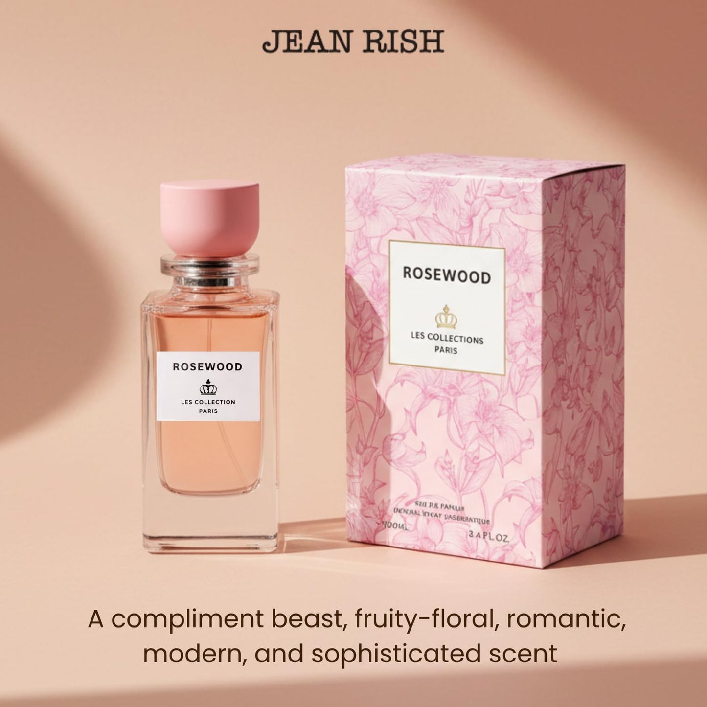 Jean Rish Rosewood Perfume for Women Eau De Parfum, Long-Lasting Luxury Fragrance, Made In USA - Lychee, Peony, Cashmeran Wood - 100ml / 3.4 oz Beauty & Personal Care Jean Rish