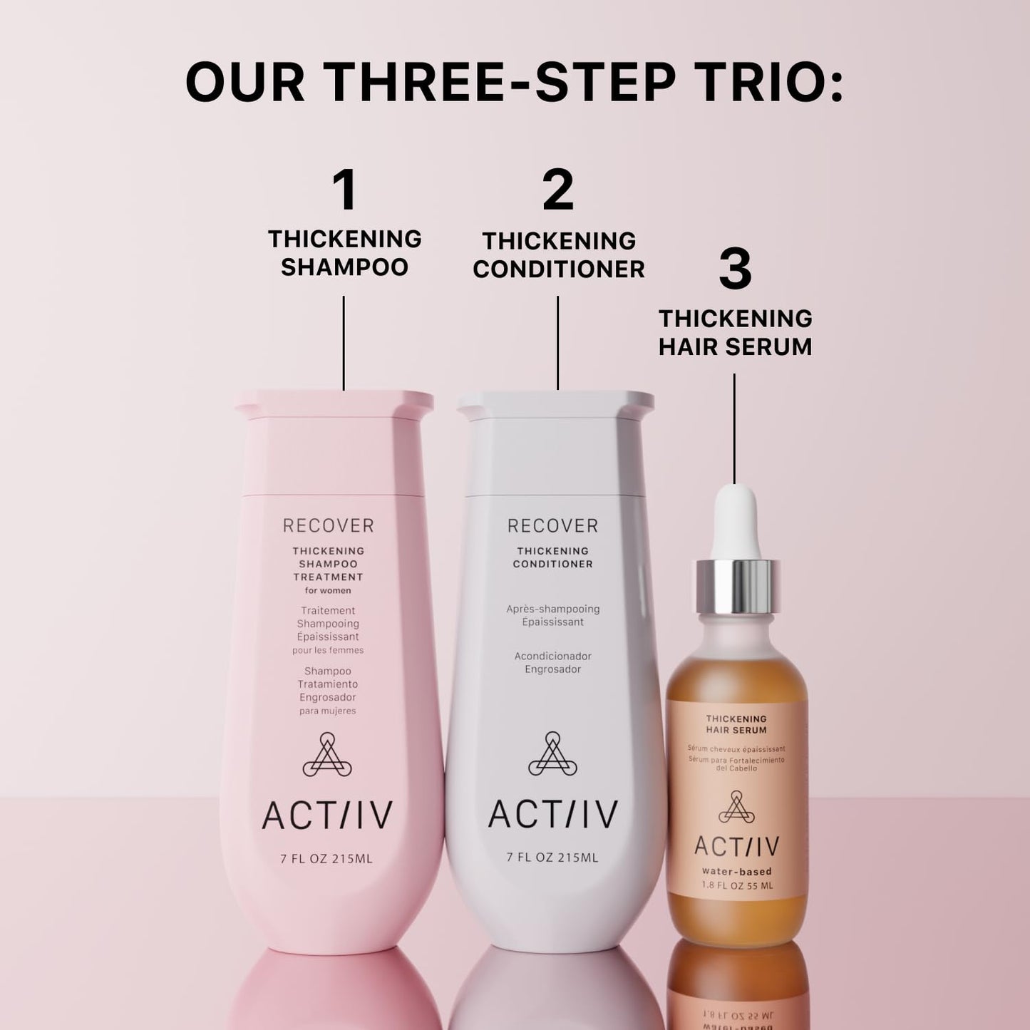 ACTIIV Ultimate Power Trio For Women | Boosts Fuller-Looking Hair, Strengthens, Soothes Scalp, Includes Shampoo, Conditioner & Serum, Vegan Beauty & Personal Care ACTIIV