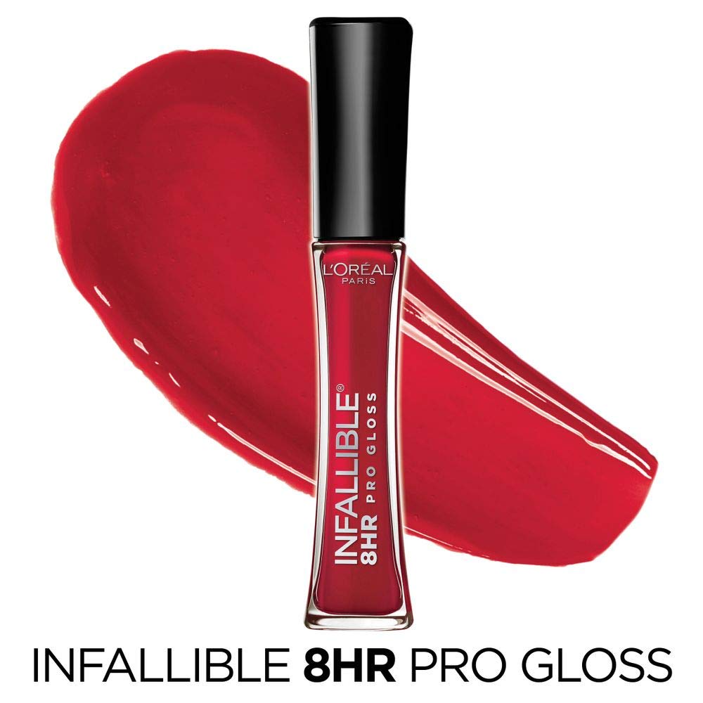 L’Oreal Paris Makeup Infallible 8 Hour Hydrating Lip Gloss, Red Fatale, 0.21 Fl Oz Beauty & Personal Care L'Oreal Paris