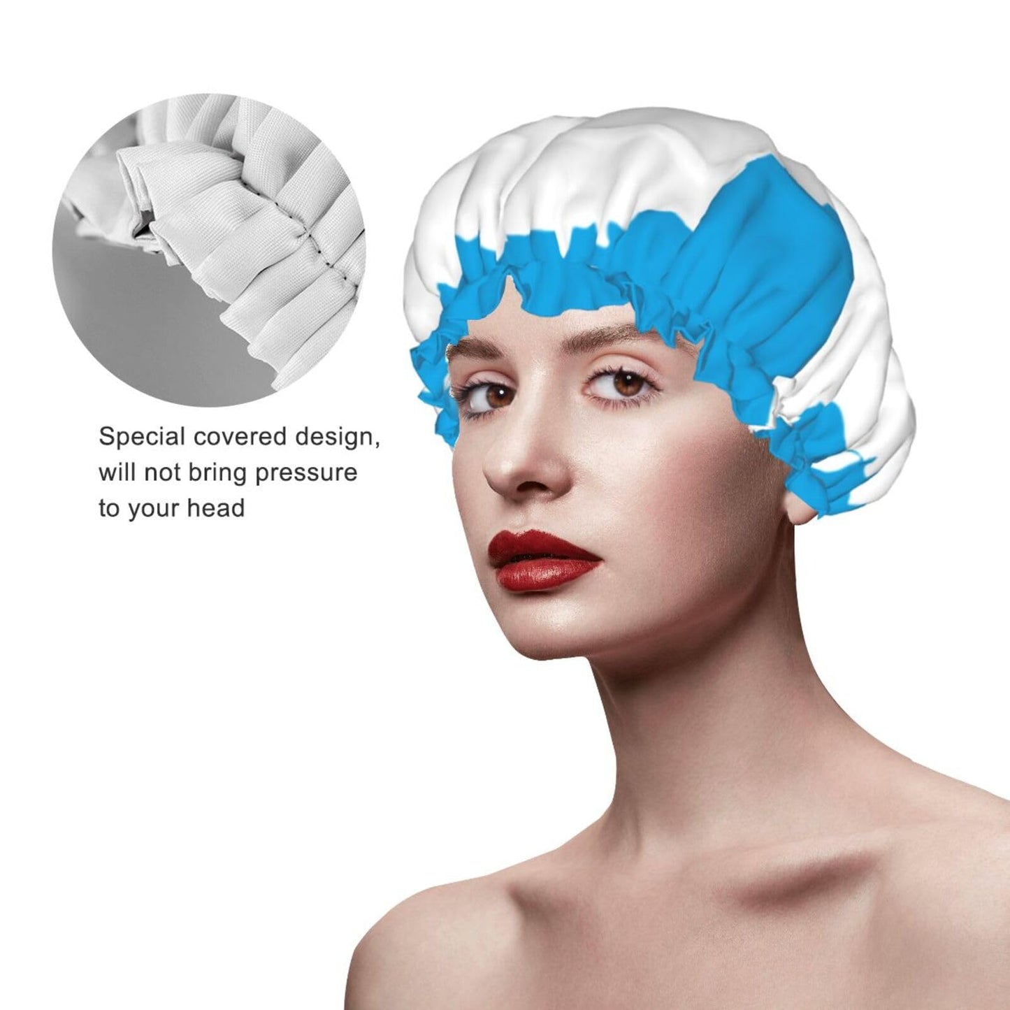Antarctica Flag Prints Shower Cap Double Layer Lined Waterproof Bathing Shower Hat Beauty and Personal Care Hayyett