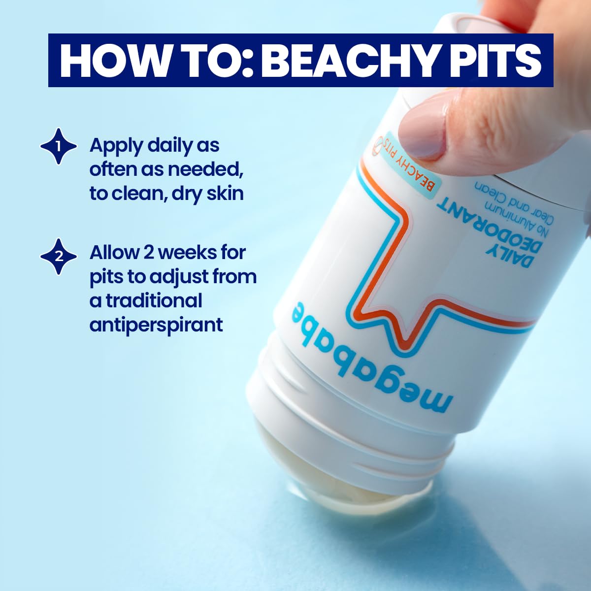Megababe Beachy Pits Daily Deodorant, Fresh Scent, 2.6 Ounce, Stick Beauty and Personal Care Megababe