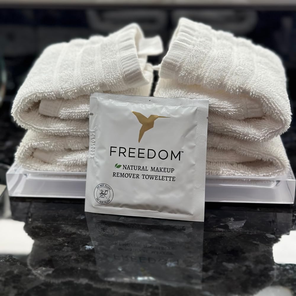 Freedom Makeup Remover Wipes for Face, Individually Wrapped - Unscented & Sustainable, For Sensitive Skin, All Natural Ingredients & Essential Oils (1 Beauty & Personal Care Freedom