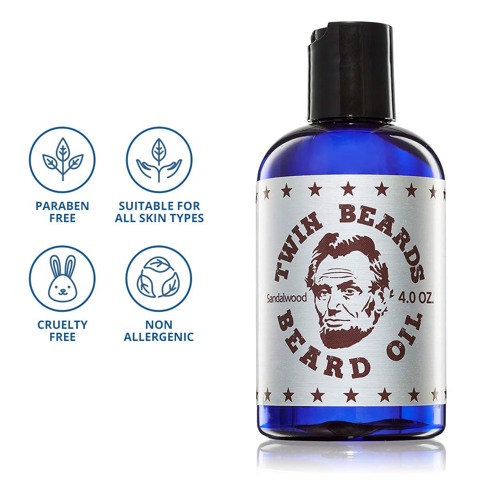 Twin Beards Sandalwood Beard Oil for Men | Beard Conditioner for Men | Essential Beard Care | Beard Softener for Men during Beard Growth | Beard Beauty & Personal Care TWIN BEARDS BEARD OIL