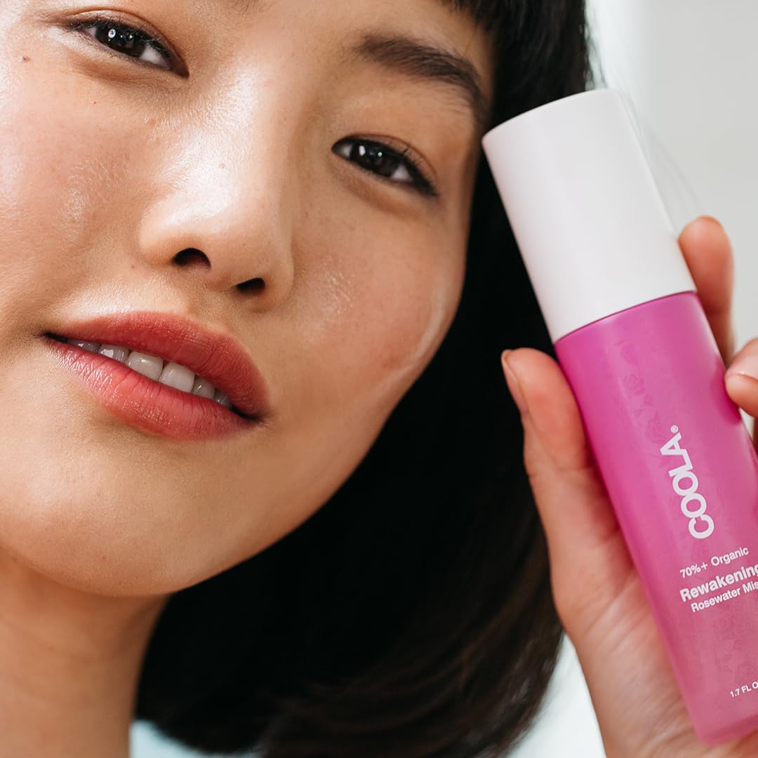 COOLA Organic Rewakening Rosewater Mist Face Spray, Dermatologist Tested Skin Barrier Protection with Ginseng & Green Tea Extract, Vegan and Gluten Beauty & Personal Care COOLA