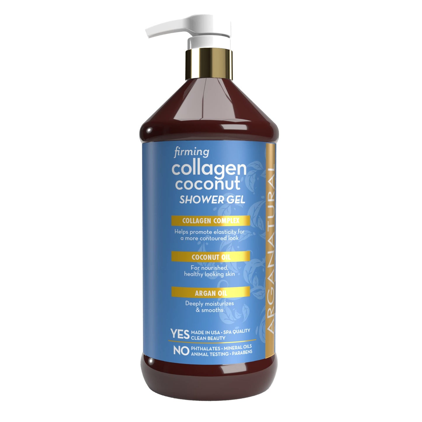 Arganatural Firming Collagen Coconut Shower Gel, Moisturizing Body Wash with Argan Oil (32 Ounces/960 Milliliters) Beauty & Personal Care Arganatural