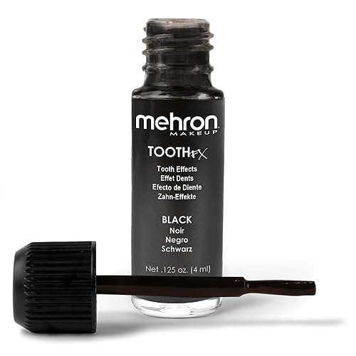 Mehron Makeup Tooth FX Black | Temporary Tooth Paint | Perfect for Creating Black Out Teeth Makeup, Rotten & Missing Teeth | SFX for Halloween Beauty & Personal Care Mehron