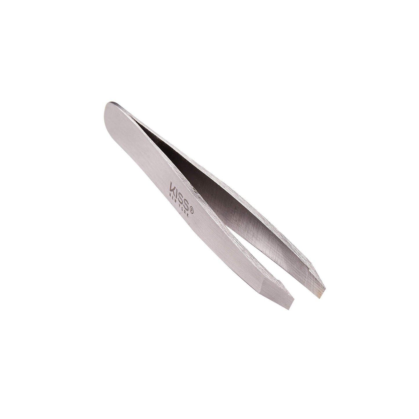 KISS NEW YORK Travel Size Slant Tip Tweezer with Pouch, Ultra-Fine Precision Tip, Stainless Steel (TWZ04) Beauty and Personal Care Kiss