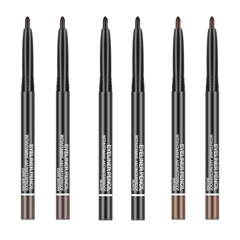 Go Ho Black,Light Brown,Dark Brown Eyeliner Pencils,6 Pack Gel Eye Liner Makeup Pencil,High Pigment Smooth Eyeliner Stick,Soft Easy to Color Eye Liner Beauty & Personal Care Go Ho
