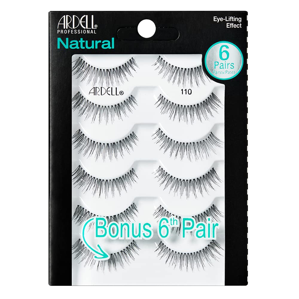 Ardell False Eyelashes, Natural 110, 5 pair + bonus pair Multipack for Eye-Lifting Effect Beauty & Personal Care Ardell