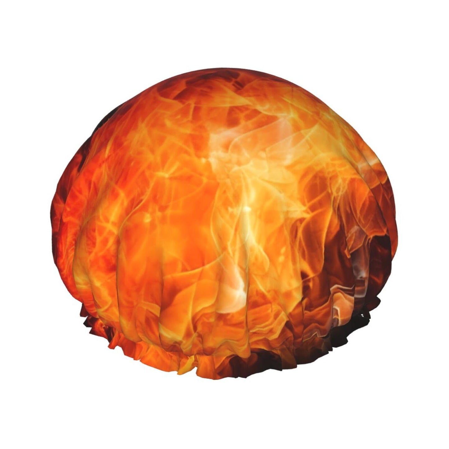 Roaring Flame Shower Cap for Women Men Large Reusable Shower Bonnet Double-Layer Waterproof Bath Caps Elastic Band Hair Hat for All Hairstyles Beauty and Personal Care BWLHJKE