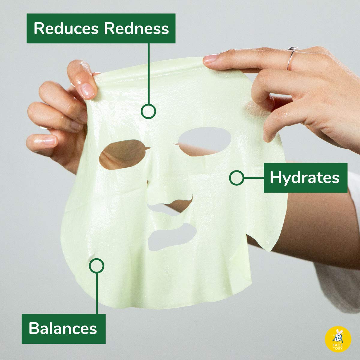 FACETORY K Beauty Face Mask Skin Care - ARTEMISIA REFRESHING RELIEF Sheet Mask with Artemesia Plant Extract | Soothes Redness & Breakouts (5 Pack) Beauty & Personal Care FACETORY