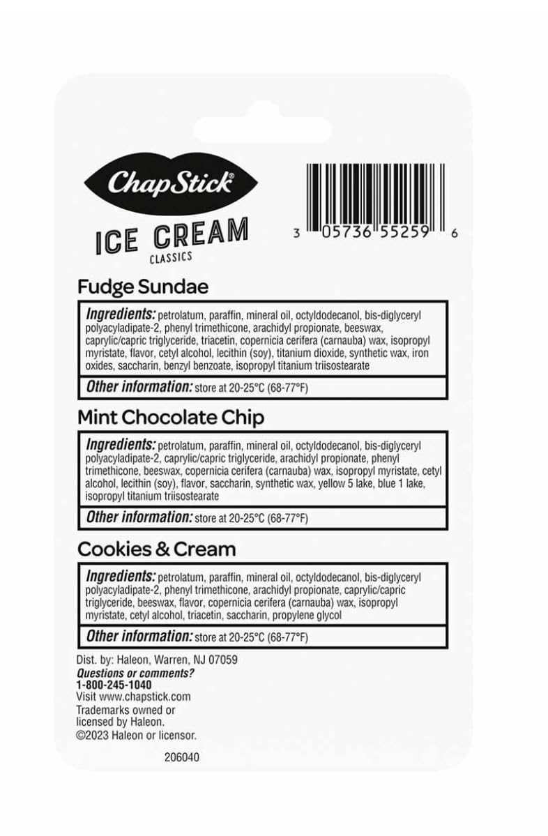 ChapStick Lip Moisturizer, Ice Cream 0.15 Oz Each 3 Sticks Beauty and Personal Care ChapStick