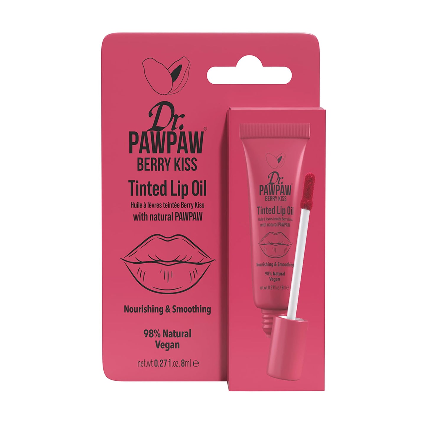 Dr. PawPaw Tinted Lip Oil - Nourishing Lip Oil for Women - Paw Paw, Aloe Vera, Castor and Olive Extracts - Glossy Finish - Berry Kiss - 0.27 oz Beauty and Personal Care Dr. PAWPAW ORIGINAL BALM