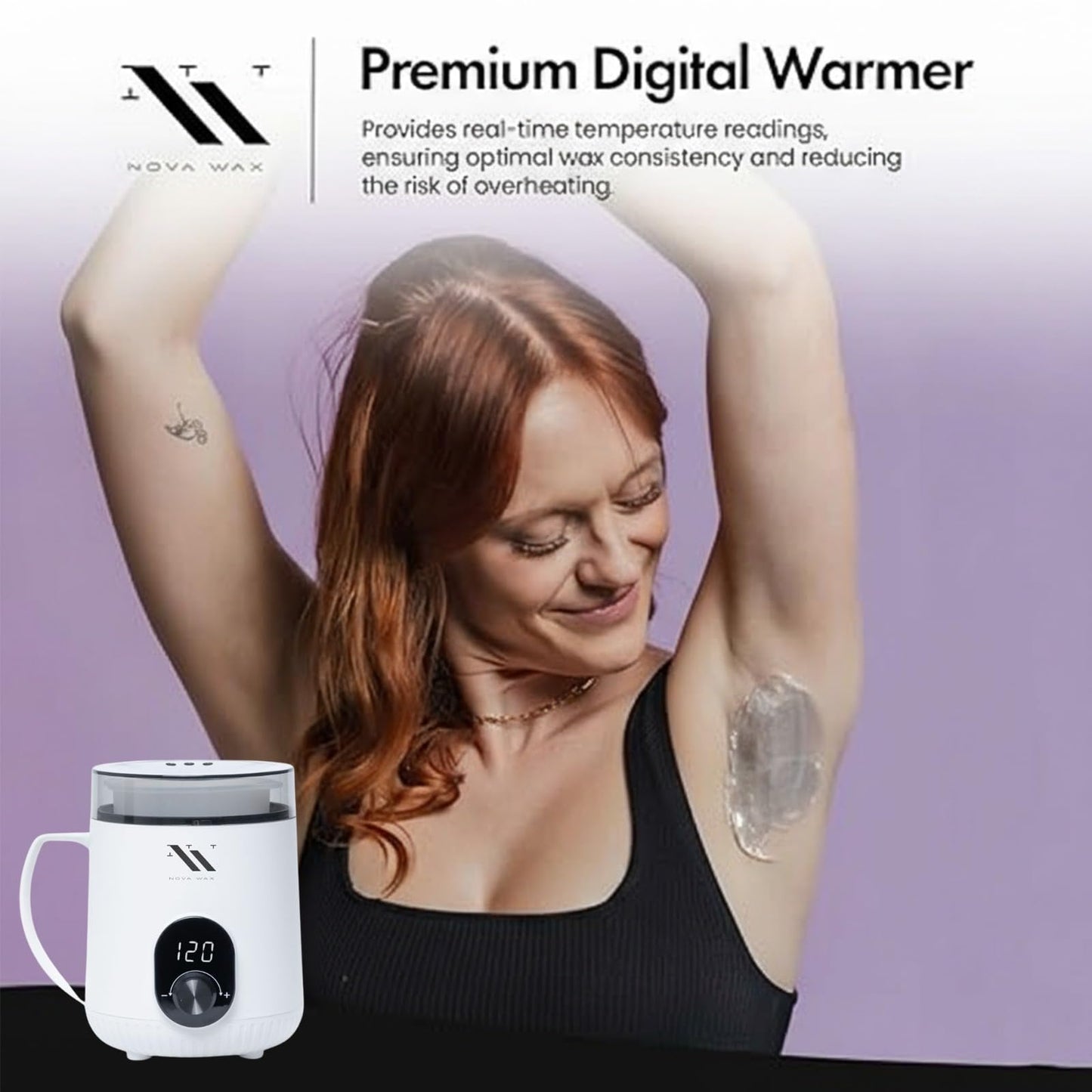 Nova Wax Warmer - White Digital Mini Wax Warmer for Hair Removal 8.4oz / 238g Beauty and Personal Care Nova Wax
