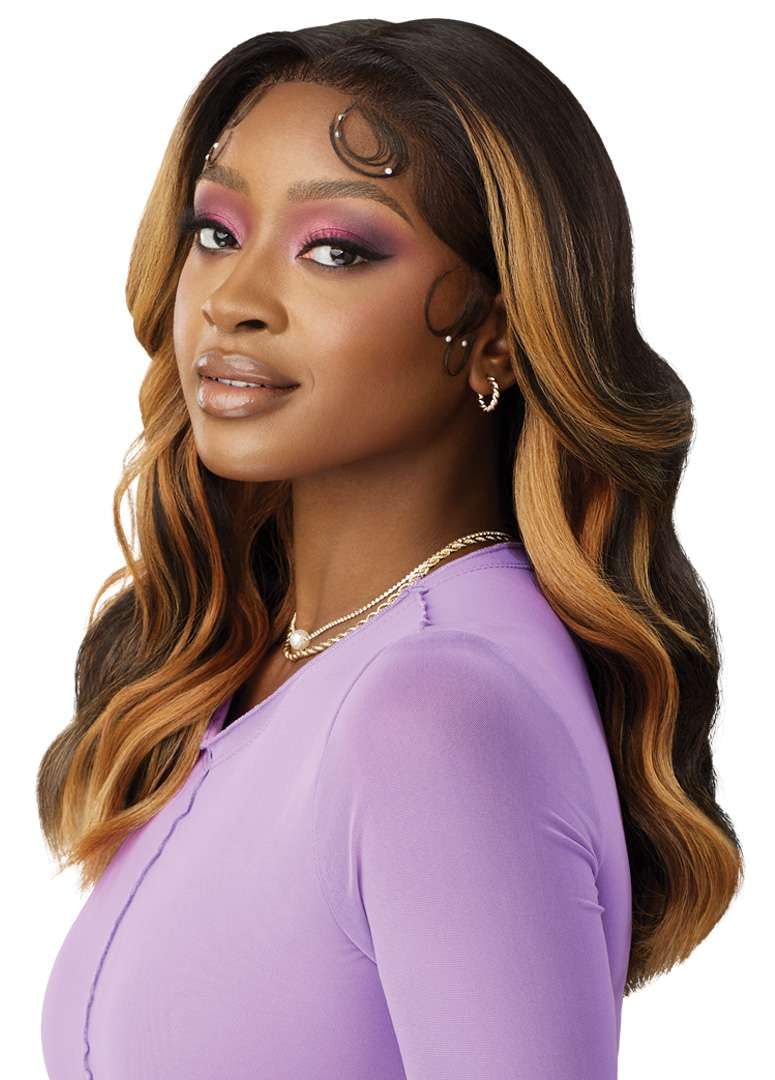 Outre Lace Front Wig - Perfect Hair Line 13X4 - Swoop Series - Swoop 4 (JET BLACK 1)