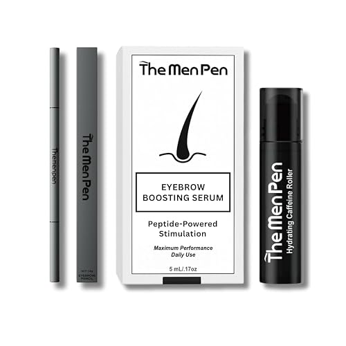 The Men Pen Eyebrow Boosting + Caffeine Kit | Eyebrow, Beard and Hair Filler | Waterproof, Long Lasting, Sweat Proof - Light Brown Beauty & Personal Care The Men Pen