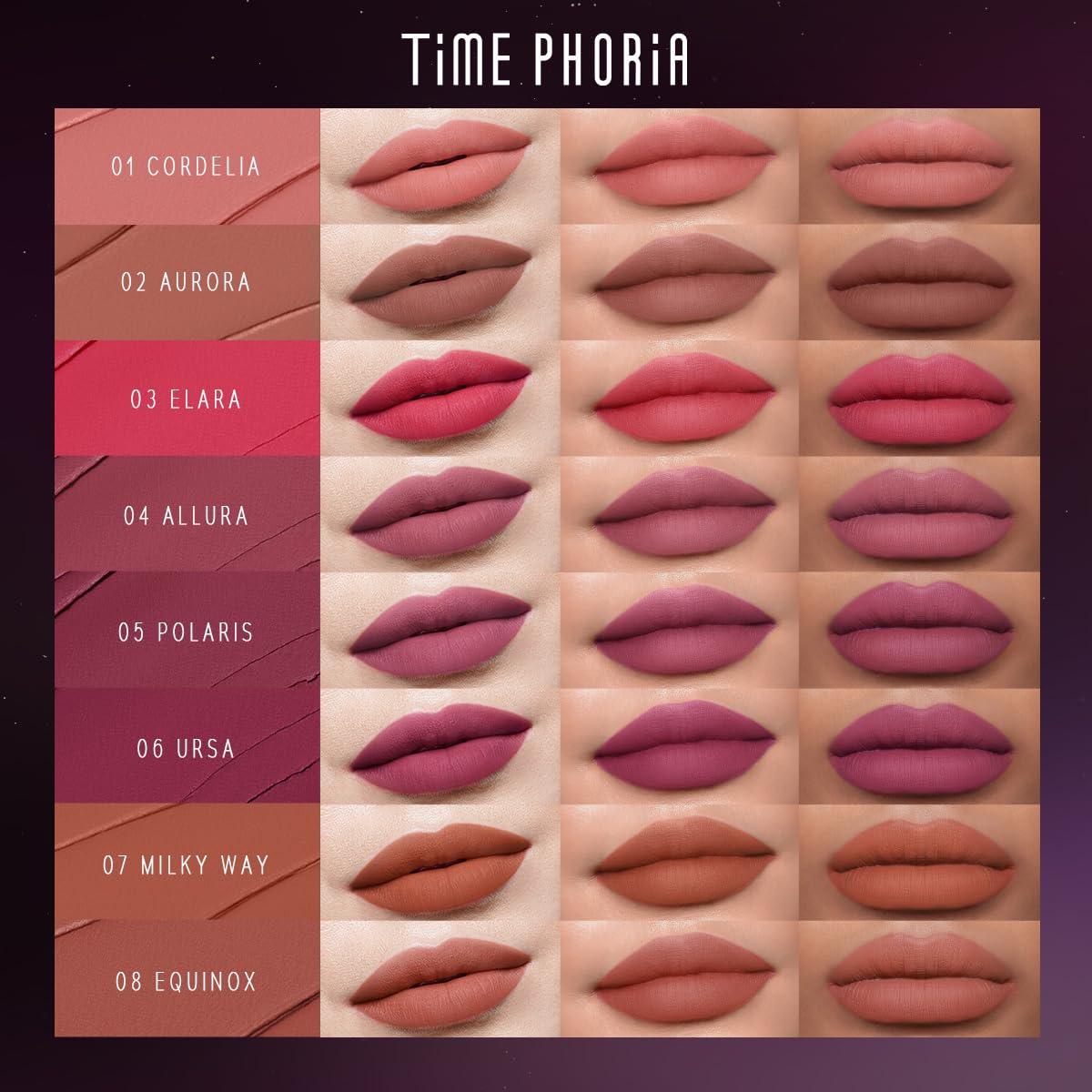 TIMEPHORIA Nebula Velvet Lip Cream, Peach Pink Lip Stain Tint, Velvet Matte Finish, Lightweight Soft Cream Texture, Blurs Lip Lines, High Pigment Beauty and Personal Care TIMEPHORIA