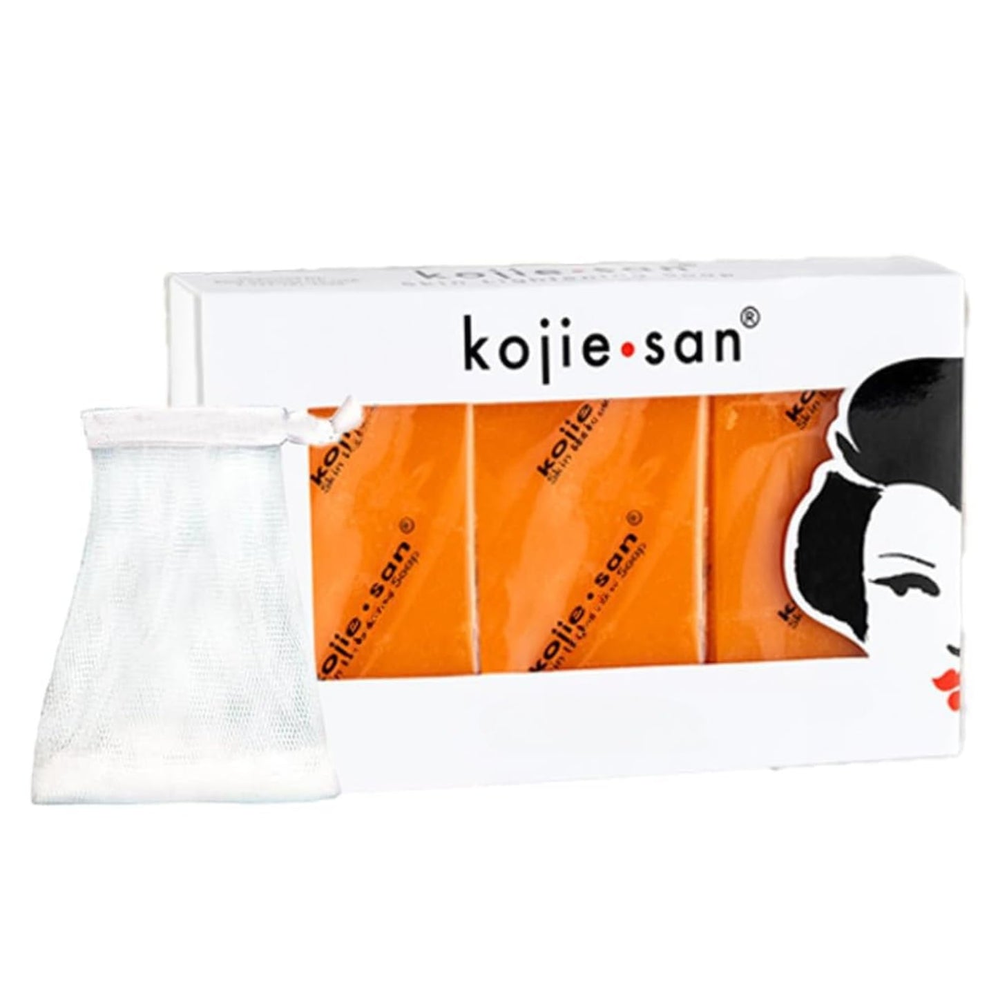 Kojie San Original Kojic Acid Soap that Reduces Dark Spots, Hyperpigmentation, & Scars with Exfoliating Soap Net Included - 65g x 3 Bars Beauty & Personal Care Kojie San