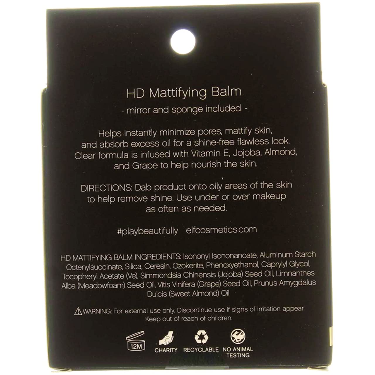 e.l.f. HD Mattifying Balm for use as a Foundation for Your Makeup, Provides a Shine Free Look, Portable Mirrored Compact 0.3 Ounce Beauty & Personal Care e.l.f.