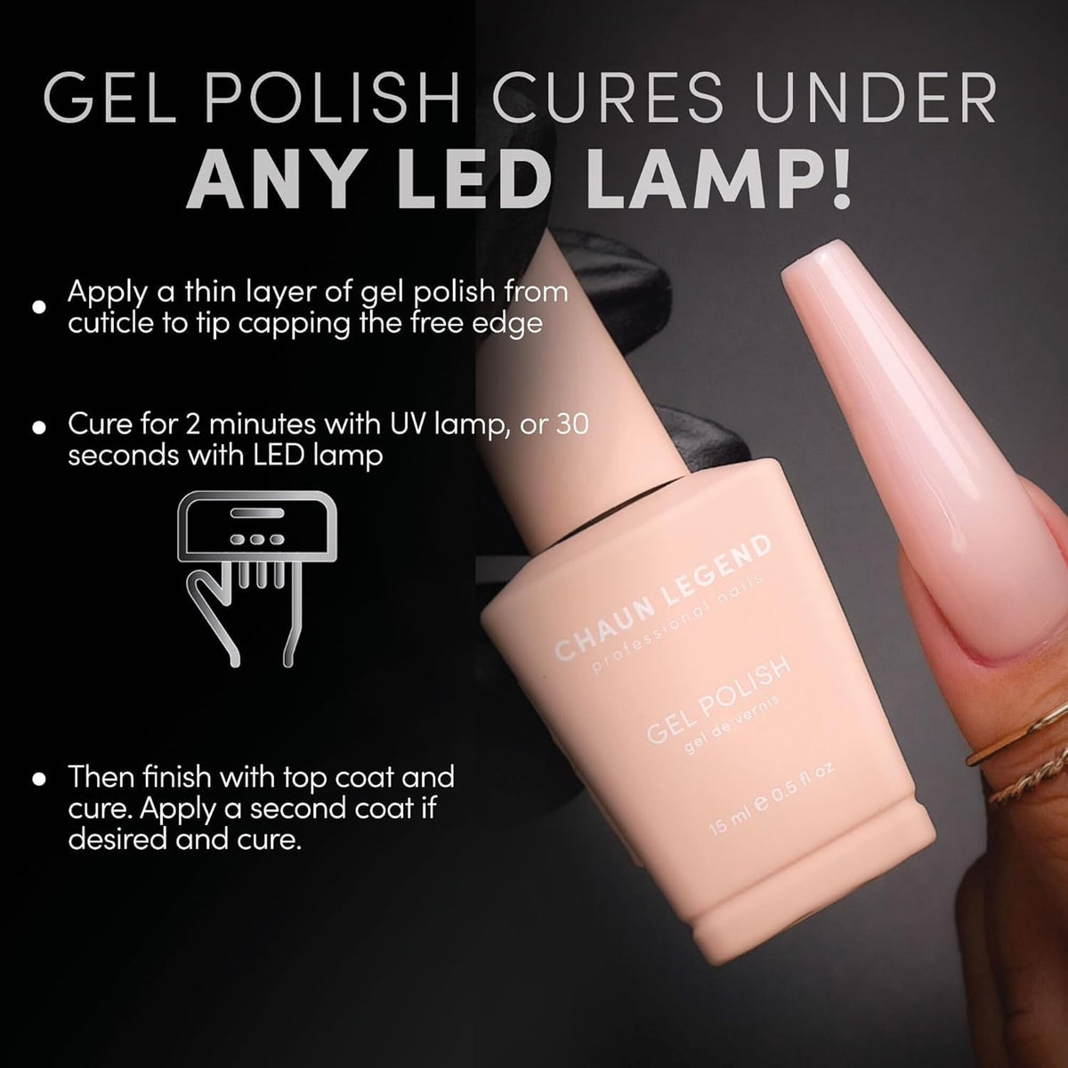 Chaun Legend UV LED Gel Nail Polish 0.5 Ounce Long Lasting, Bubble Free, Quick Dry High Shine, Ho Ho Hot LG5087 (red velvet)