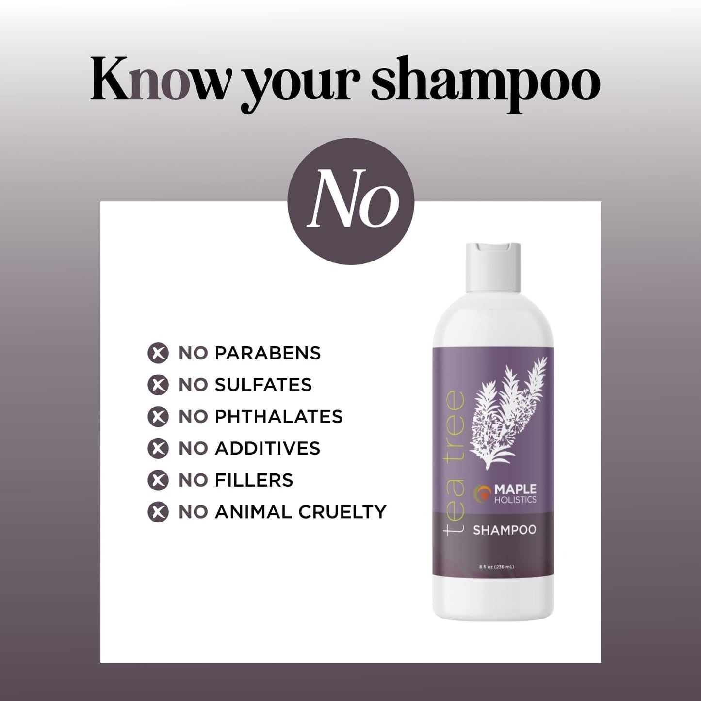 Tea Tree Shampoo for Oily Hair - Paraben and Sulfate Free Clarifying Shampoo for Build Up and Dry Scalp with Tea Tree Oil for Hair - Purifying Beauty & Personal Care Maple Holistics