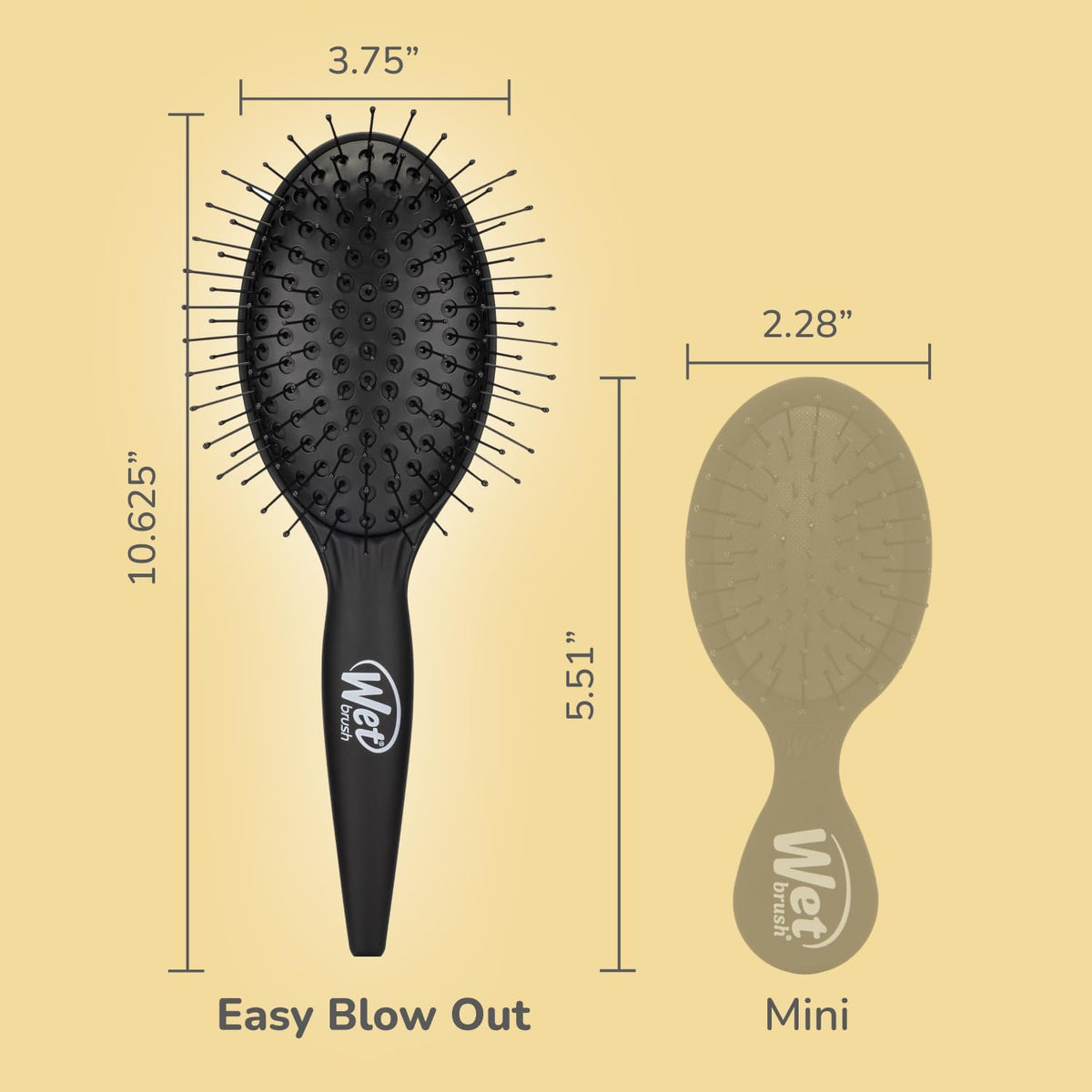 Wet Brush Easy Blowout Detangling Hair Brush, Black, Edgeless HeatFlex Bristles for Blow Dry, Ergonomic Soft-Touch Handle, Maximum Volume, Ceramic