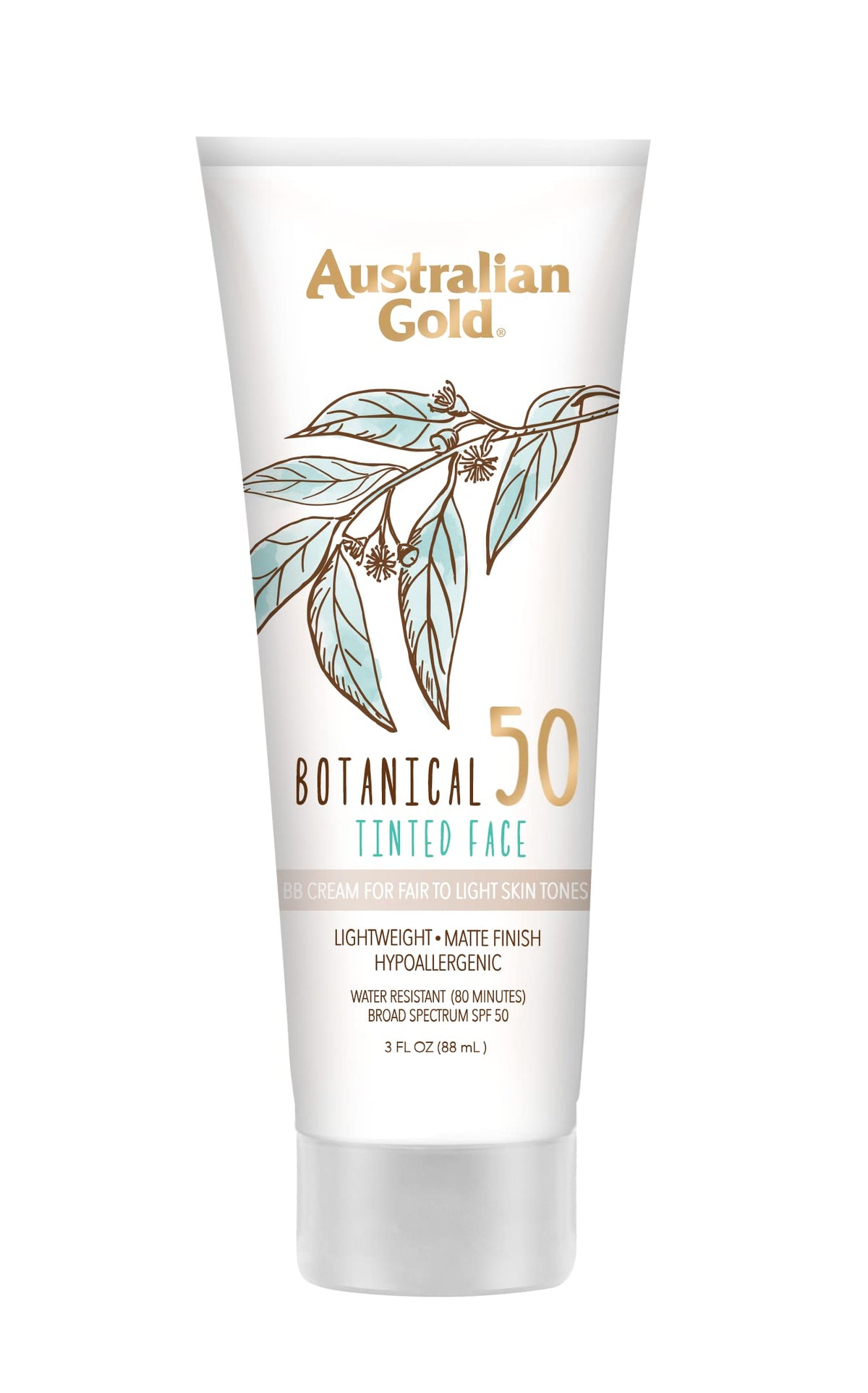 Australian Gold Botanical SPF 50 Tinted Face Sunscreen, Non-Chemical BB Cream, Water-Resistant, Matte Finish, Sensitive Skin, 3 FL Oz Beauty & Personal Care Australian Gold