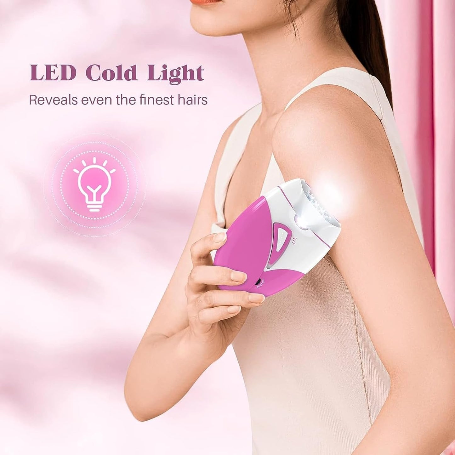 Epilator for Women, Smooth Glide glabrouse Skin epilator Facial Hair Remover with 2 Speed & LED Light, Electric Facial Hair Removal Suitable for Face Beauty and Personal Care Morbex Green