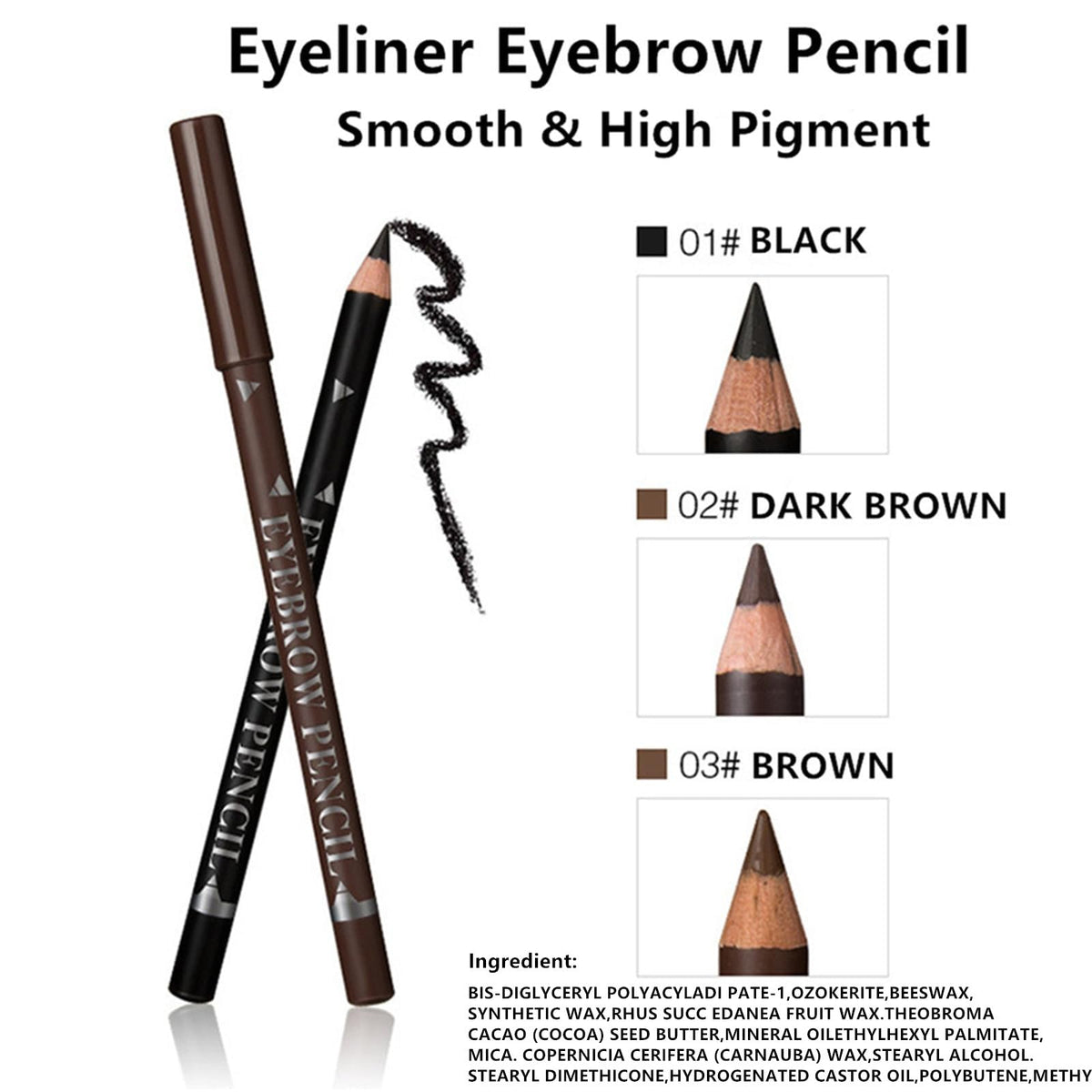 Go Ho 6 PCS Eyebrow Eye Liner Pencil Set,Easy to Color Sweatproof Eye Brow Pencil,Professional Long-lasting Eyeliner Gel Makeup Brow Tint Pen,3 Beauty & Personal Care Go Ho