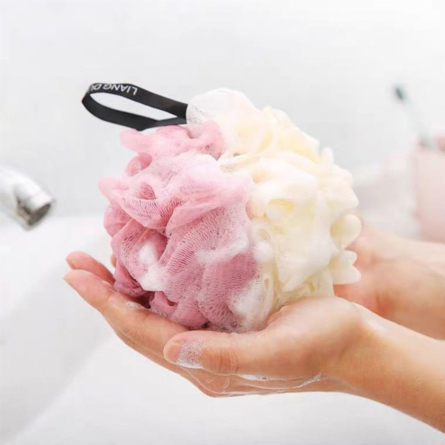 ERHAUSME Bath Bomb Double Bath Ball Flower Pull Back Strip wash Bath Towel Beauty and Personal Care ERHAUSME