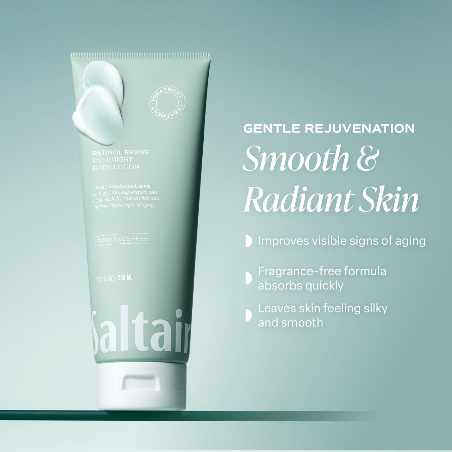 Saltair Retinol Revive Night Lotion - Dual-Action Retinol Body Lotion for Smoother, Firmer Looking Skin - Hydrating Moisturizer with Kelp, Allantoin Beauty and Personal Care Saltair
