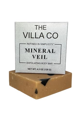 The Villa Co - Mineral Veil | 4.5oz Exfoliating Body Bar for Men | Artisan Made in USA | Natural Ingredients | Activated Charcoal | Rhassoul Clay | Beauty & Personal Care The Villa Co