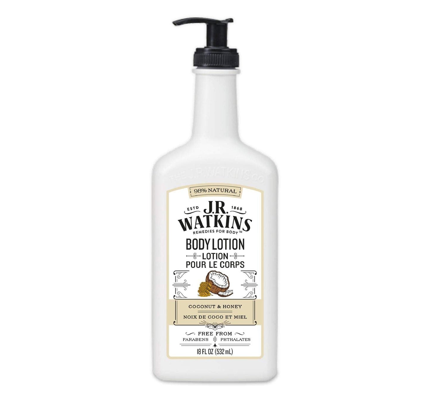 J.R. Watkins Daily Moisturizing Lotion - Body Cream in Pump Dispenser - Hydrating Skin Cream Made with Shea Butter, Cocoa Butter, Coconut Oil Beauty & Personal Care J.R. Watkins