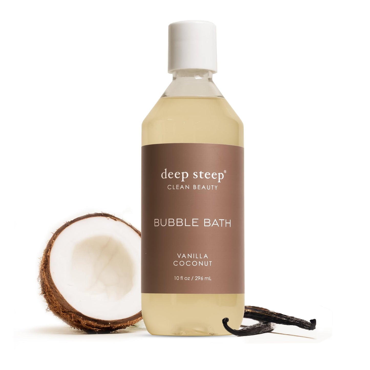 Deep Steep Bubble Bath, Vanilla Coconut, 10 oz - Soothing Soak with Shea Butter, Argan Oil, Aloe Vera & Coconut Oil - Vegan, Sulfate-Free, PH-Balanced Beauty and Personal Care Deep Steep