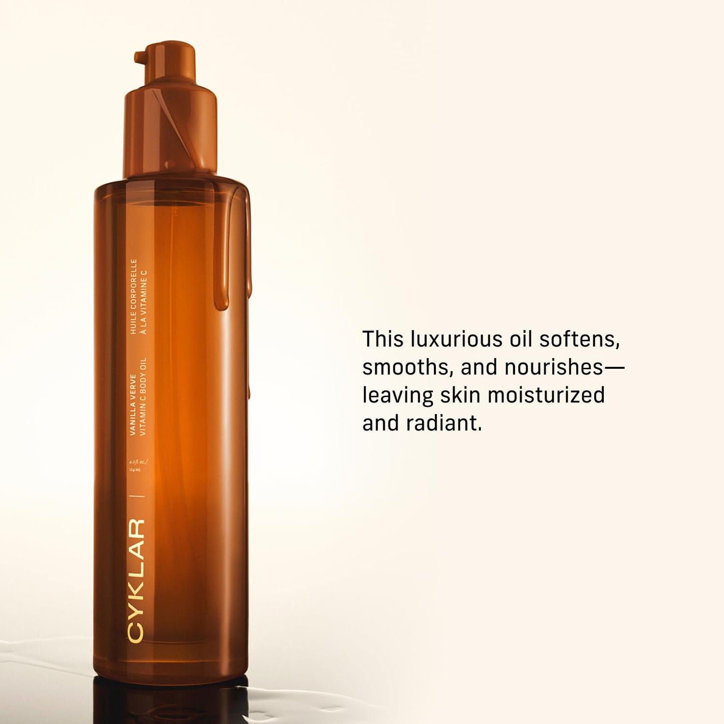 CYKLAR Vitamin C Body Oil for Women and Men. Moisturizing Vanilla Verve Scented Body Serum for Glowing Skin. Nourishing, Hydrating After-Shower Beauty and Personal Care CYKLAR