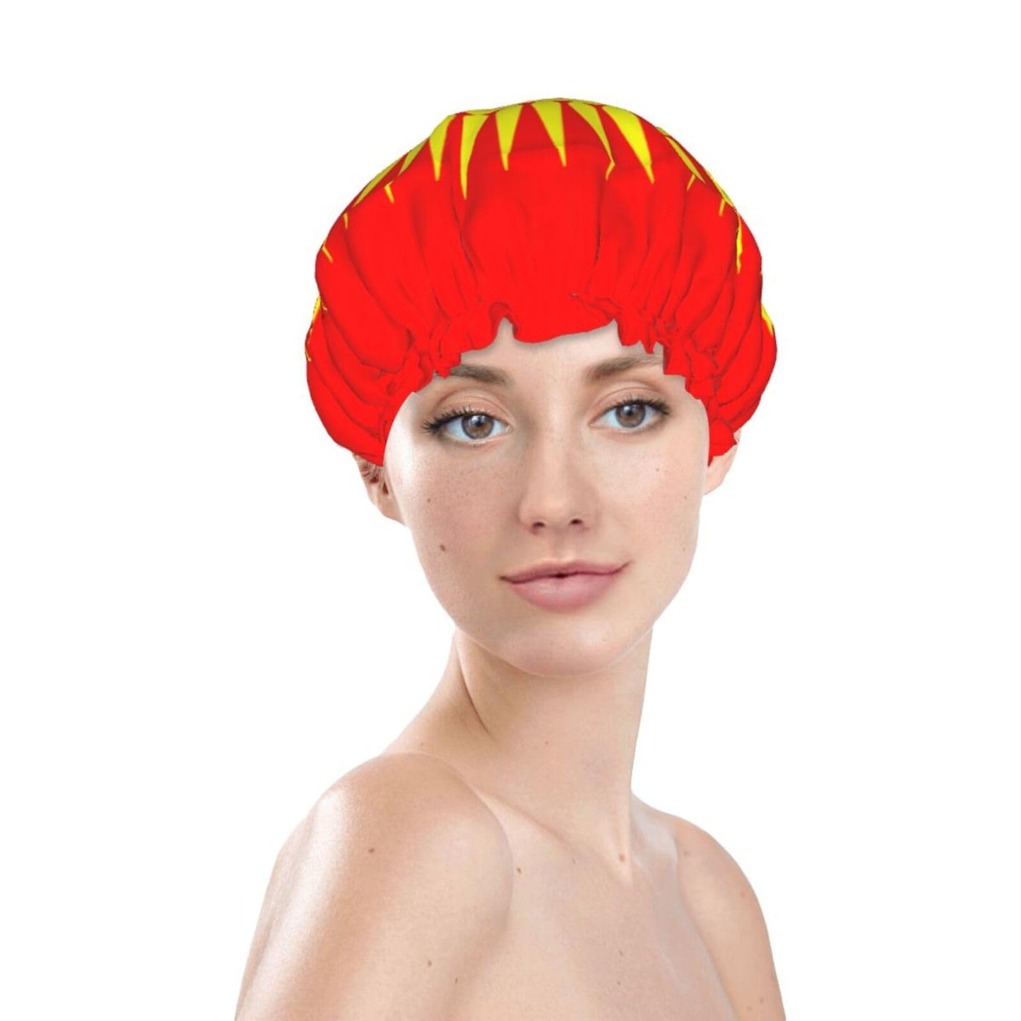 Kyrgyzstan Flag Prints Shower Cap Double Layer Lined Waterproof Bathing Shower Hat Beauty and Personal Care Hayyett
